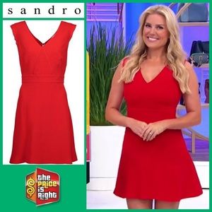 Sandro Red Rozó Crepe Cutout Dress size 1 worn once